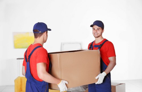 Man with van team preparing a safe move with loading equipment