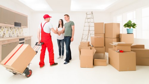 Careful transport of boxes and household items in Brentpark