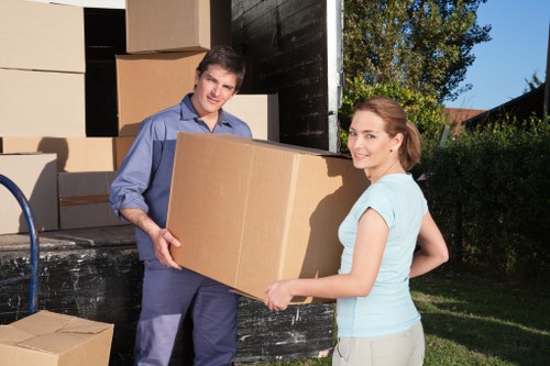 A smooth house move with boxes arranged for unloading in Brentpark